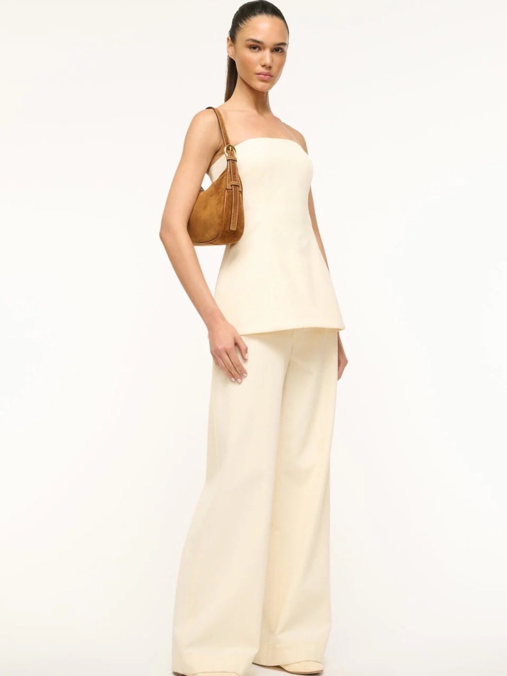 STAUD PINE SHOULDER BAG TAN SUEDE - Picture 5 of 6